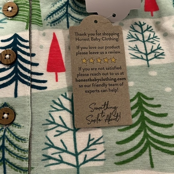 🆕 Honest Baby Clothing 100% Organic Cotton Christmas Tree 2 Piece PJ Set Size M - Picture 8 of 8